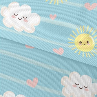 Smiling Sun And Clouds Waterproof Oxford