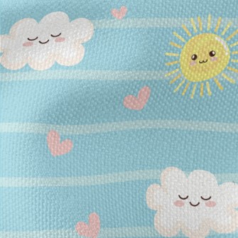 Smiling Sun And Clouds Waterproof Canvas