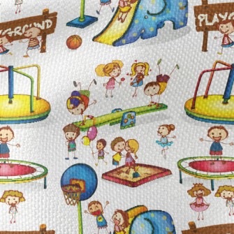 Children Playing In The Park Waterproof Canvas
