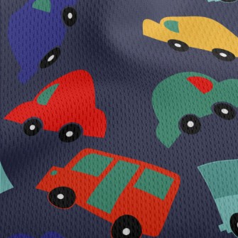 Cartoon Colorful Cars Athletic Mesh Flat Back