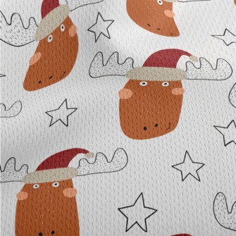 Cartoon Christmas Elk Athletic Mesh Flat Back