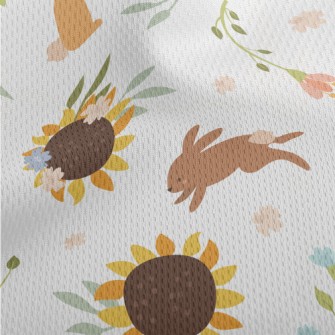 The Hare And The Sunflower Athletic Mesh Flat Back