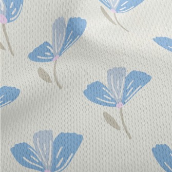 Beautiful Blue Flowers Athletic Mesh Flat Back