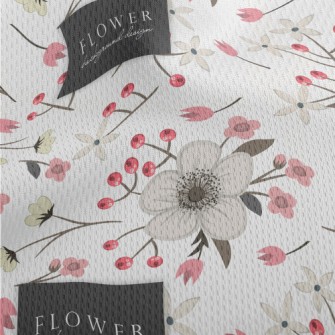 Hand Drawn Japanese Cherry Blo Athletic Mesh Flat Back