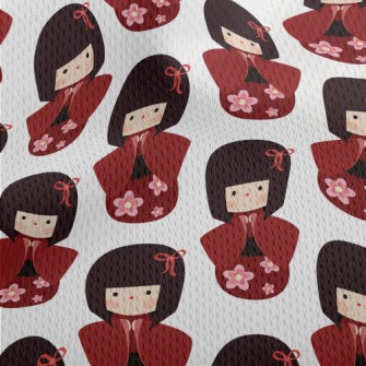 Cute Japanese Girl Athletic Mesh Flat Back