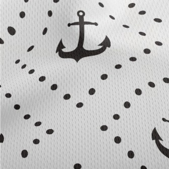 Simple Anchor Rhombus Athletic Mesh Flat Back
