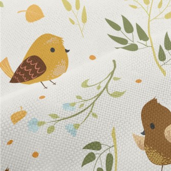 Sparrows And Flowers Performance Linen