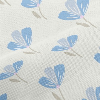 Beautiful Blue Flowers Performance Linen