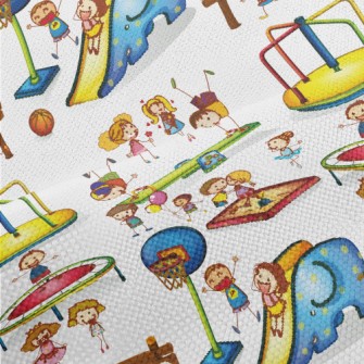 Children Playing In The Park Performance Linen