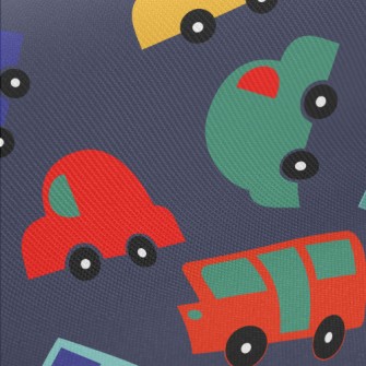 Cartoon Colorful Cars Twill