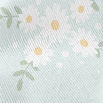 Elegant White Daisy Standard Corduroy
