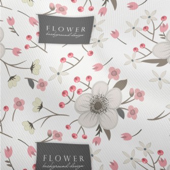 Hand Drawn Japanese Cherry Blo Dobby