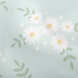 Elegant White Daisy Dobby