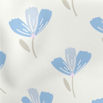 Beautiful Blue Flowers Stretch Ponte