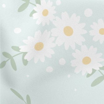 Elegant White Daisy Stretch Ponte