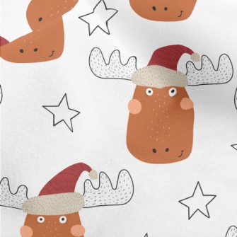 Cartoon Christmas Elk Micro Fleece