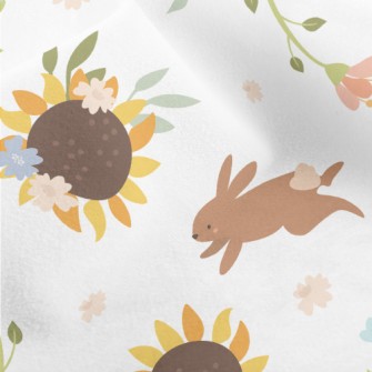 The Hare And The Sunflower Micro Fleece