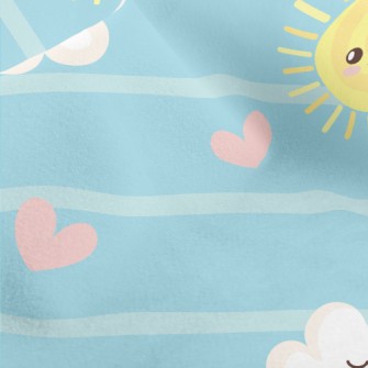 Smiling Sun And Clouds Micro Fleece