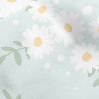 Elegant White Daisy Micro Fleece