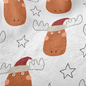 Cartoon Christmas Elk Minky