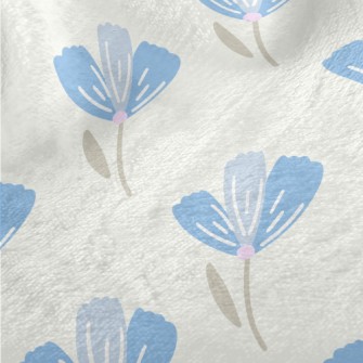 Beautiful Blue Flowers Minky
