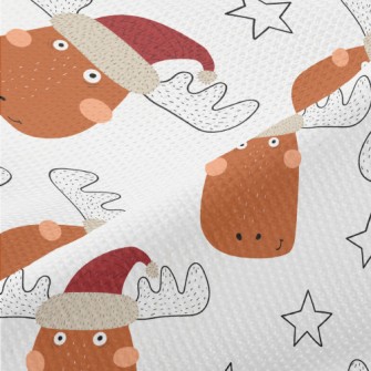 Cartoon Christmas Elk Piqué