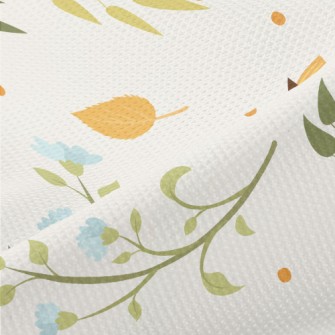 Sparrows And Flowers Piqué