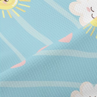 Smiling Sun And Clouds Piqué