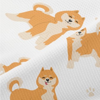 Cute Shiba Inu With Tongue Out Piqué