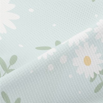 Elegant White Daisy Piqué