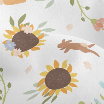 The Hare And The Sunflower Lightweight Performance Linen