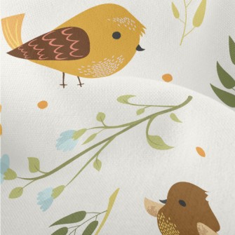 Sparrows And Flowers Lightweight Performance Linen