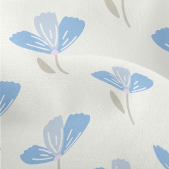 Beautiful Blue Flowers Lightweight Performance Linen