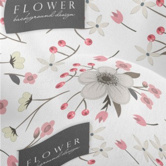 Hand Drawn Japanese Cherry Blo Lightweight Performance Linen