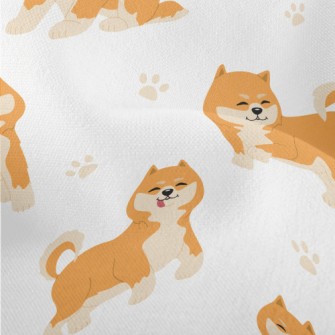Cute Shiba Inu With Tongue Out Lightweight Performance Linen