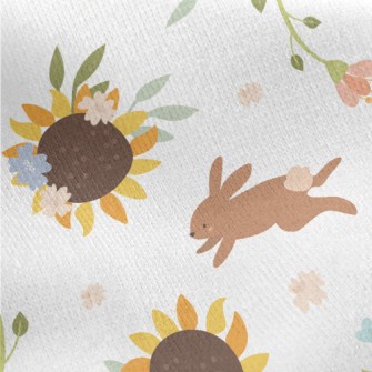 The Hare And The Sunflower Jersey Backed Fleece