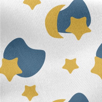 Cute Stars And Moon Jersey Backed Fleece