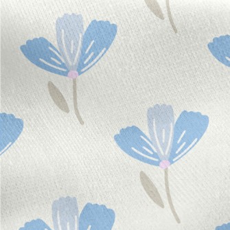 Beautiful Blue Flowers Jersey Backed Fleece