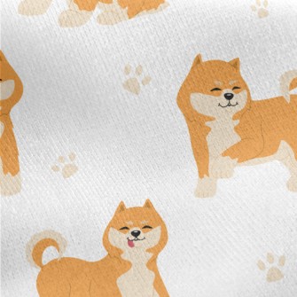 Cute Shiba Inu With Tongue Out Jersey Backed Fleece