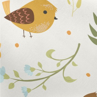 Sparrows And Flowers Pongee