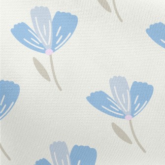 Beautiful Blue Flowers Pongee