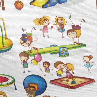 Children Playing In The Park Pongee