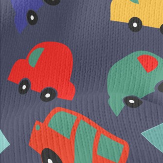 Cartoon Colorful Cars Stretch Jersey