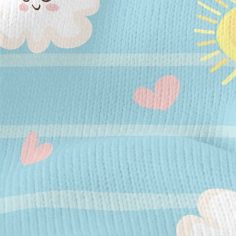 Smiling Sun And Clouds Stretch Jersey