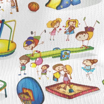 Children Playing In The Park Stretch Jersey