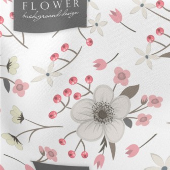 Hand Drawn Japanese Cherry Blo Lightweight Cotton Poplin