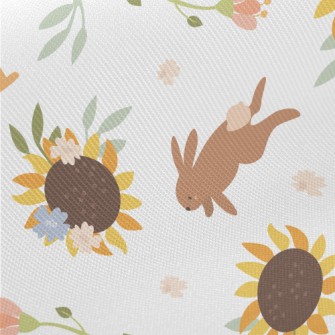 The Hare And The Sunflower Midweight Cotton Poplin