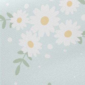 Elegant White Daisy Midweight Cotton Poplin