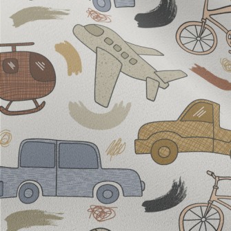 Retro Cars And Planes Chiffon