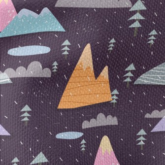 Colorful Lines Mountain Waterproof Canvas
